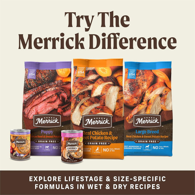 Merrick Power Bites Soft & Chewy Dog Treats with Real Deboned Chicken, Grain-Free Recipe, Fortified with Omega Fatty Acids and Minerals, Star-Shaped for Training, 6 oz Resealable Bag