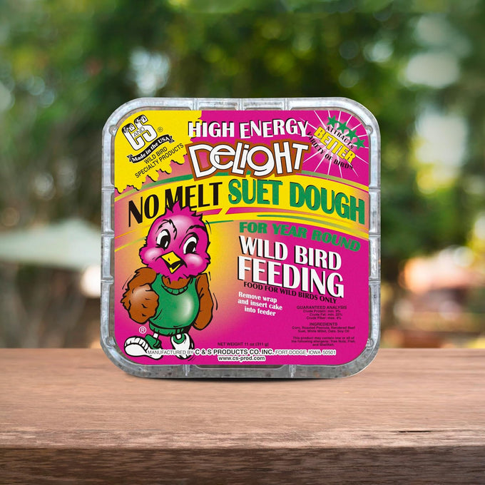 C&S high energy delight no melt suet dough pack of 8 for woodpeckers nuthatches chickadees.