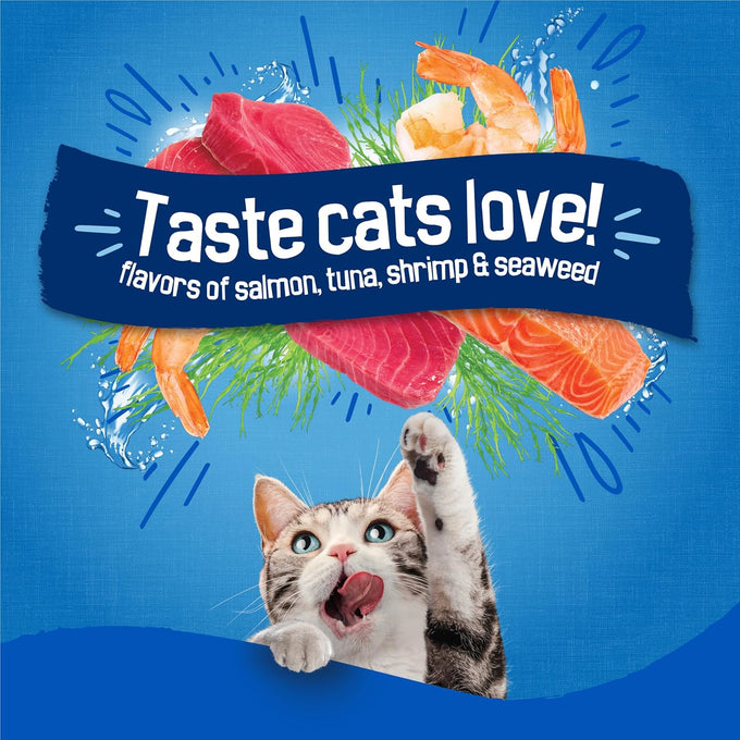 Purina Friskies dry cat food seafood sensations with salmon tuna shrimp flavors 22 lb bag