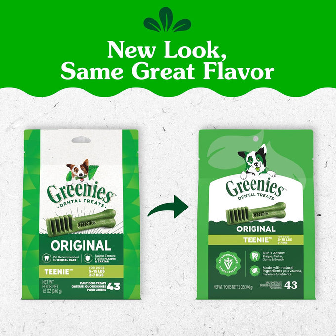 greenies veterinarian-recommended adult natural dog dental treats teenie size