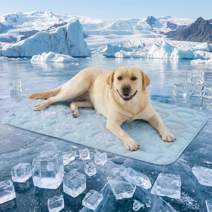 LE SURE extra large dog cooling mat for XL dogs, 44x30, breathable, thin, portable, washable, blue
