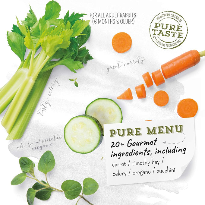 Witte Molen Pure Rabbit Food Mixture for Mini Rex Lionhead English Lop and Dutch Rabbit, 4.4 lbs, Carrot Celery Timothy Hay and Gourmet Muesli Dry Food