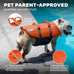 Outward Hound Granby Splash Orange Dog Life Jacket, Medium, High-Visibility, Adjustable Fit, Ripstop Material