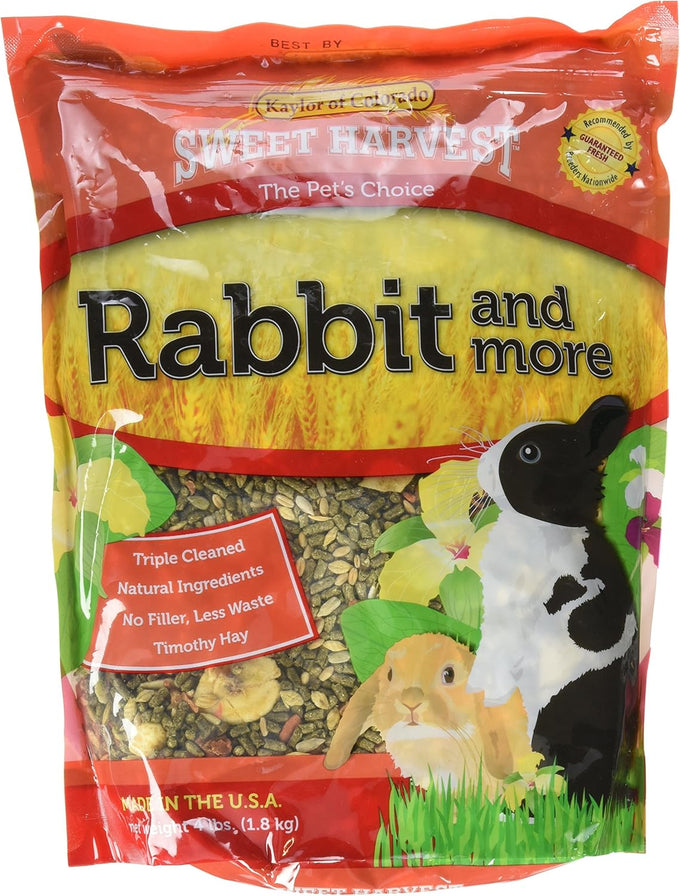 Timothy Hay Pellets with Added Whole Grains and Fresh Fruits, 4 lbs Bag for Rabbits