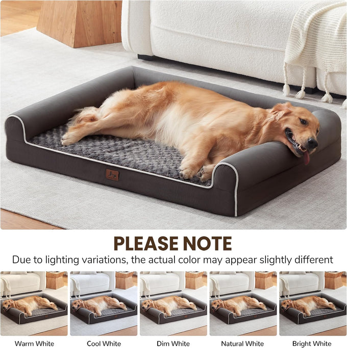 Large Dog Bed Dark Grey 45x35x7 Inch Orthopedic XXL Dog Bed for Medium Size Dogs