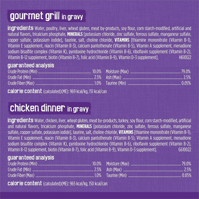 Purina Friskies Gravy Wet Cat Food Variety Pack, Meaty Bits, 24-pack, 5.5 oz cans