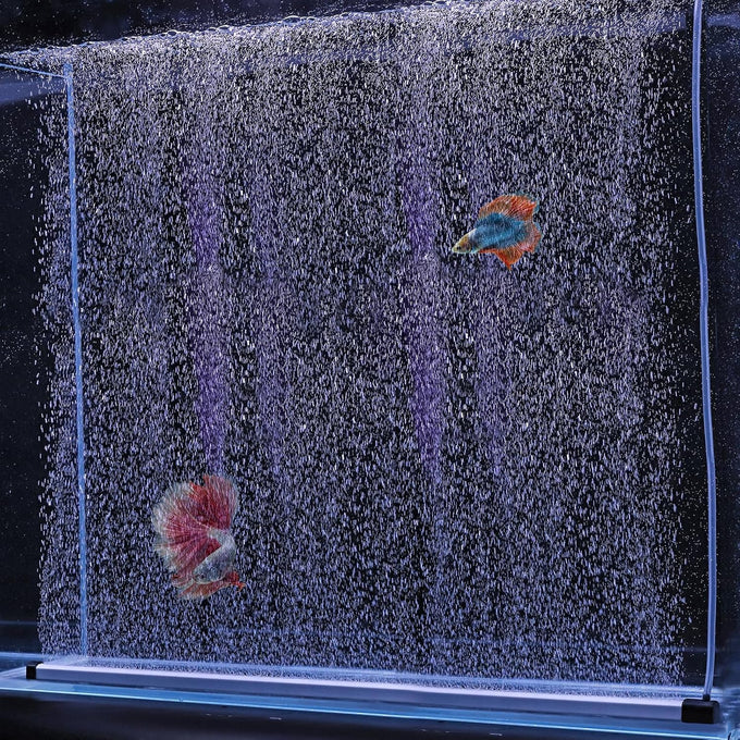 hygger 16.9 inch aquarium bubble strip, nano air bubble curtain wall aquarium decorations self-sinking for freshwater saltwater