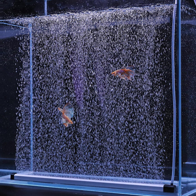 hygger 16.9 inch aquarium bubble strip, nano air bubble curtain wall aquarium decorations self-sinking for freshwater saltwater