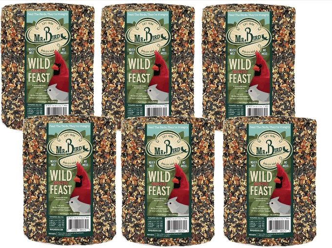 Mr. Bird Wild Bird Feast Birdseed Large Cylinder 4 lbs, No Fillers, Mess-Free