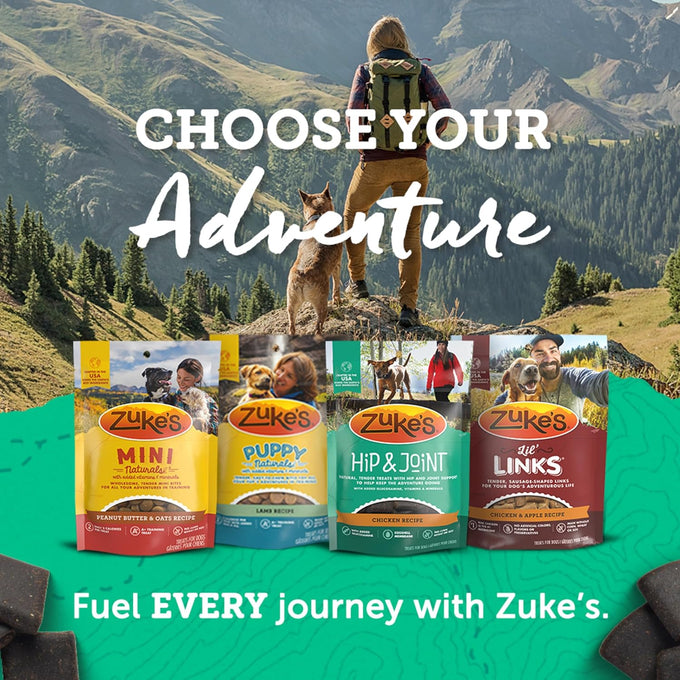 Zuke's Adult Dog Treats with Real Beef, 16 oz Resealable Pouch, No Corn, Wheat, or Soy
