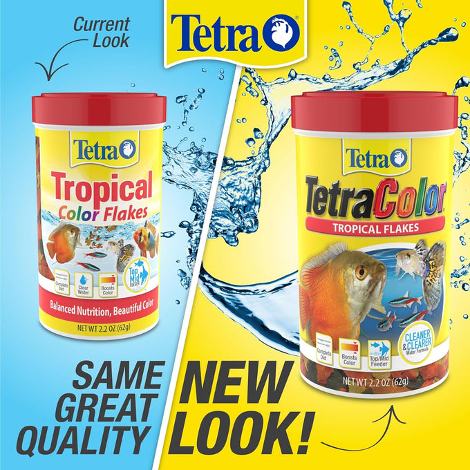 Tetra Tropical Color Flakes, 7.06 oz, nutritionally balanced diet for tropical fish with color enhancing formula