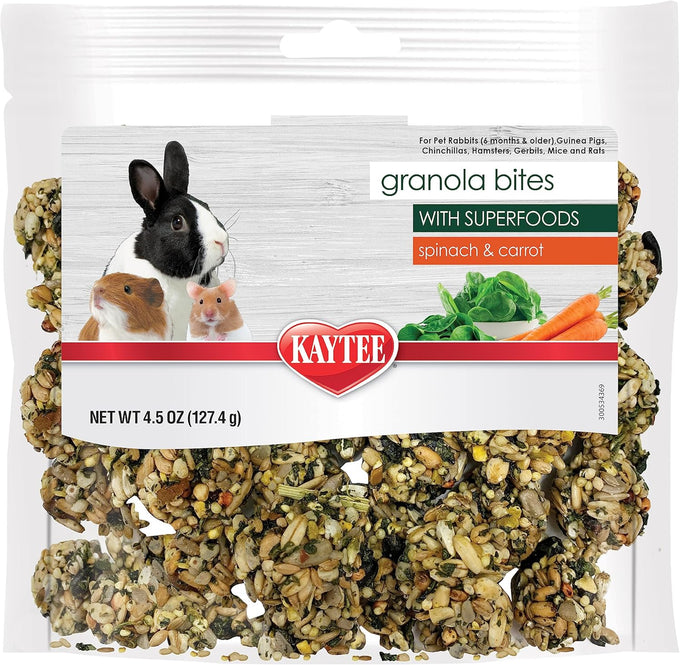 Kaytee Granola Bites with Superfoods Cranberry Apple and Flax for Small Pets 4.5 oz