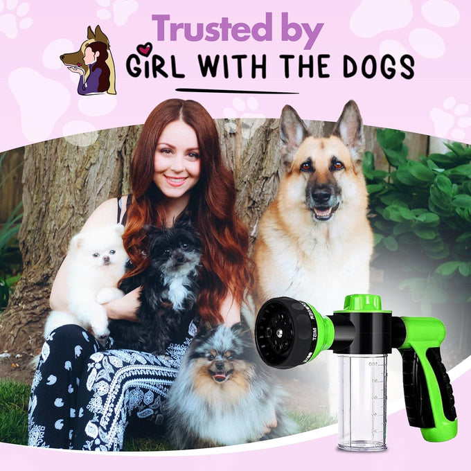 Girl With The Dogs ¾" Garden Hose Soap & Shampoo Dispenser Nozzle with Adjustable Spray