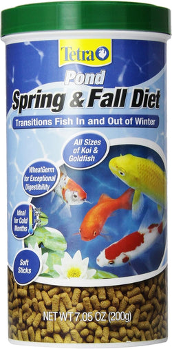 TetraPond Spring And Fall Diet 7.05 Ounces floating fish food for goldfish and koi