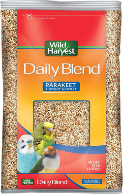 Wild Harvest Daily Blend Nutrition Diet for Parakeet, Canary & Finch, 10 Pounds, Orange Flavor