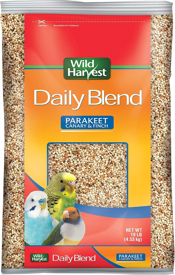Wild Harvest Daily Blend Nutrition Diet for Parakeet, Canary & Finch, 10 Pounds, Orange Flavor