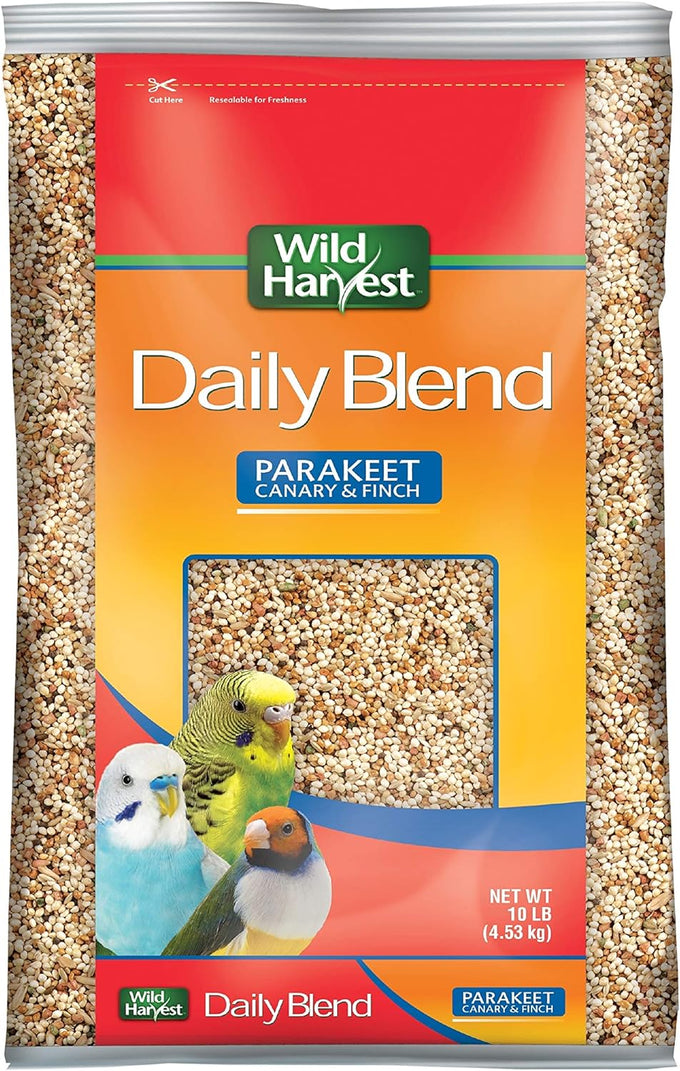 Wild Harvest Daily Blend Nutrition Diet for Parakeet, Canary & Finch, 10 Pounds, Orange Flavor
