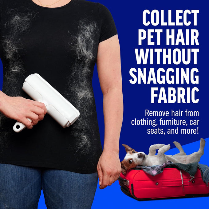 ChomChom Original Size Reusable Pet Hair Remover for Cats and Dogs on Furniture, Carpets, and More - White