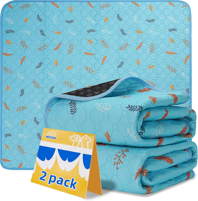 Sunheir Washable Pee Pads for Dogs, Grey, 2 packs, Heavy Absorbency, Waterproof, Non-Slip, Reusable, Potty Training