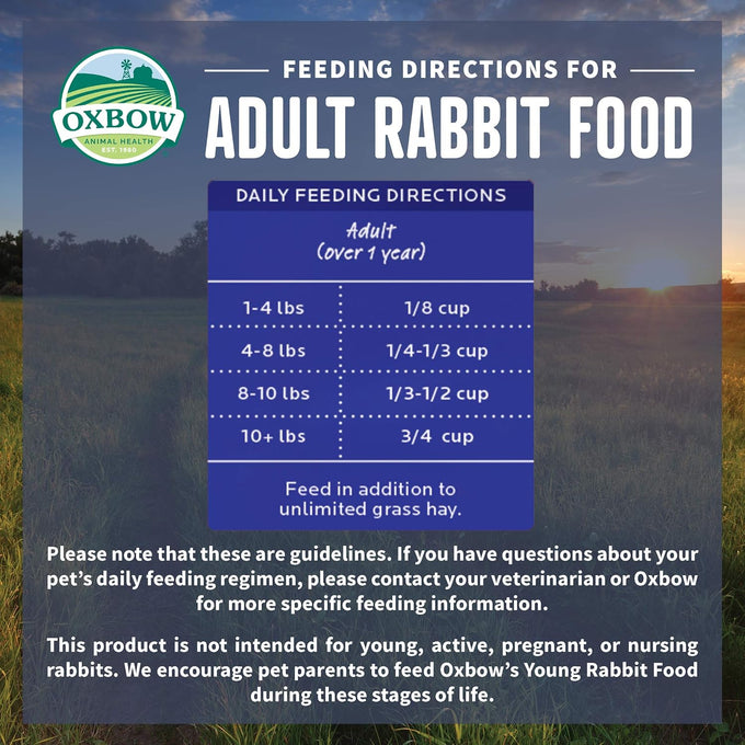 oxbow organic bounty adult rabbit food - 3 lb. - all natural rabbit pellets made in usa