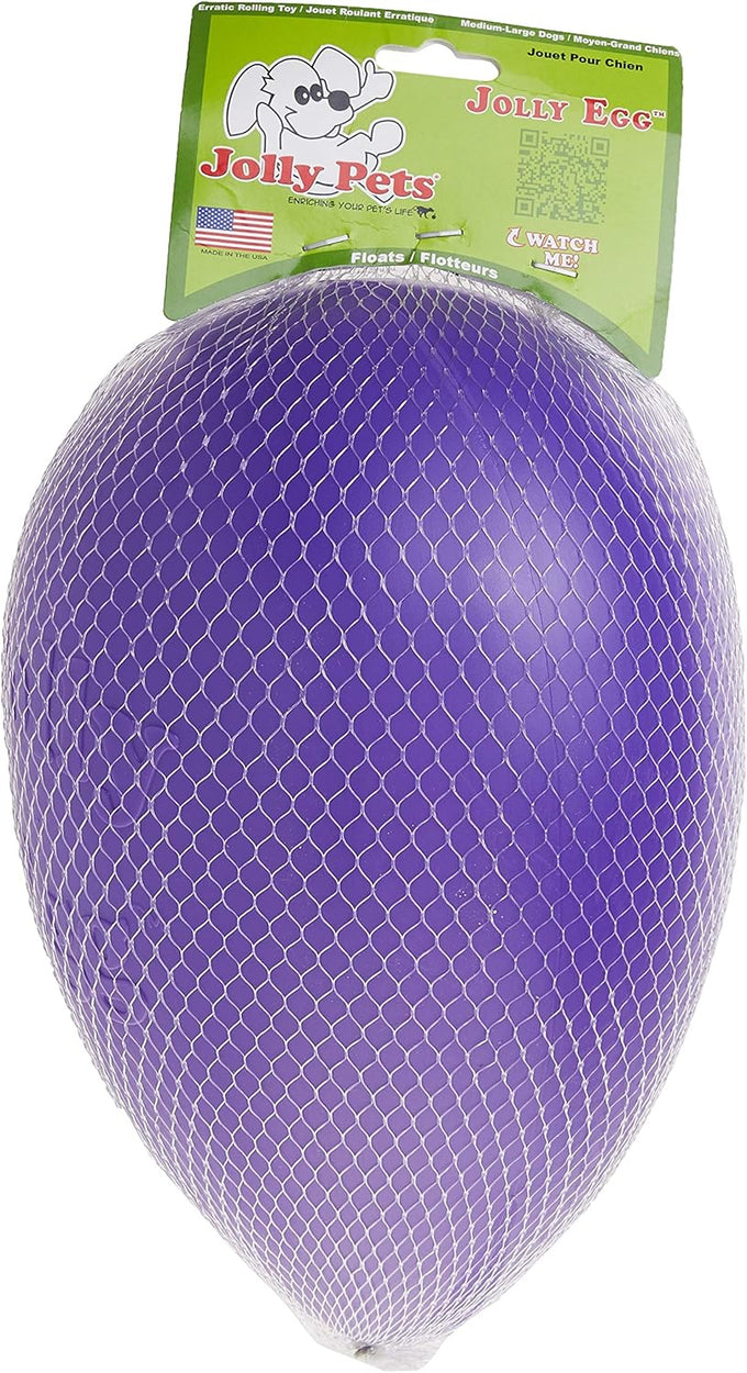 Jolly Pets large purple dog toy, 12 inches, USA made, floats, durable