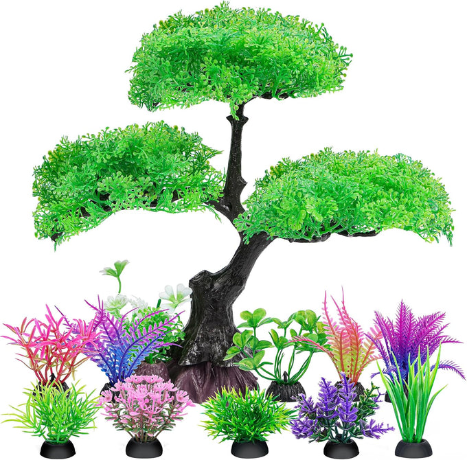 ameliade pink cherry blossom tree aquarium decor set for goldfish betta fish tank decorations