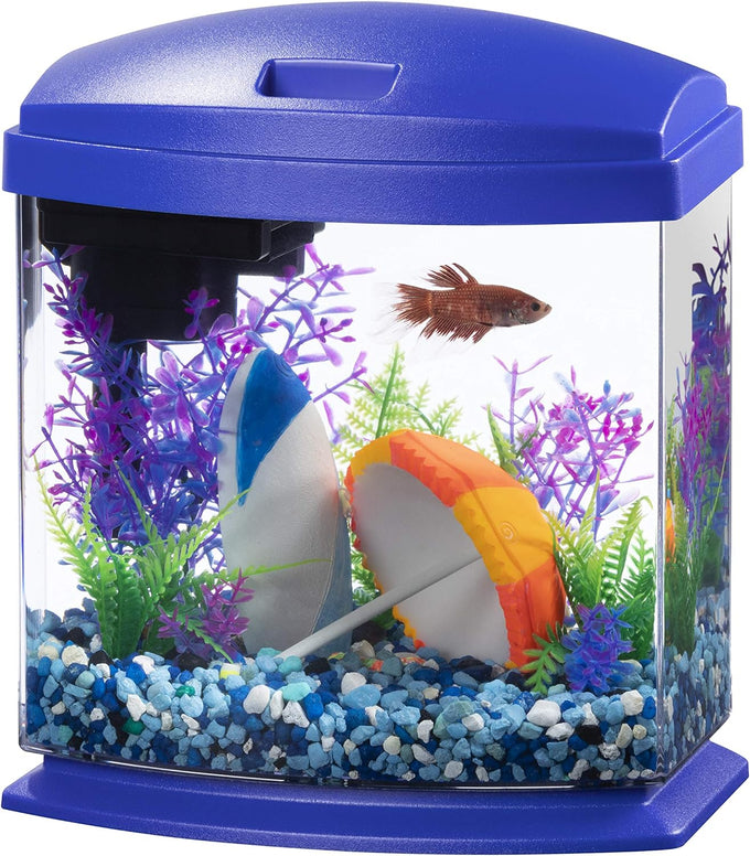 Aqueon LED MiniBow 2.5 Gallon Aquarium Fish Tank Kit with SmartClean Technology in Black for Small Fish