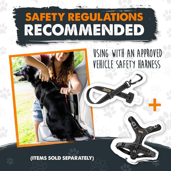 Mighty Paw Safe Dog Seat Belt for Cars - Aviation Grade Aluminum Carabiner, Adjustable, Heavy-Duty Design