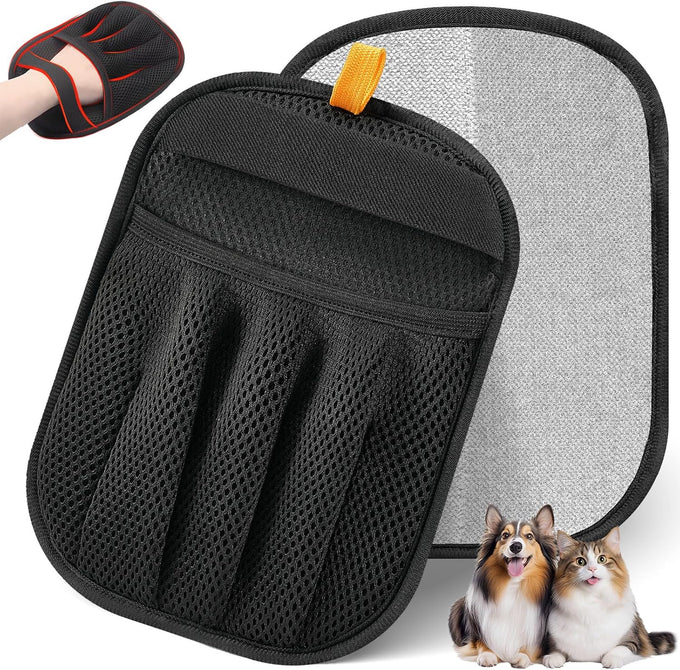 Pet Hair Removal Glove for Cats & Dogs, Upgraded Five-Finger Electrostatic Pet Hair Remover Tool for Laundry and Car Seat