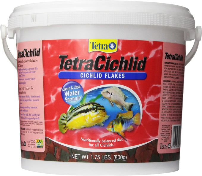 TetraCichlid Cichlid Flakes 1.75 Pounds Fish Food for Clear Water Advanced Formula