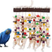 Deloky multicolored natural wooden bird parrot chewing toy for large macaws, cockatoos, african greys and amazon parrots