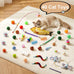 Cat tunnel bed with 40 interactive toys, collapsible play tunnel for indoor kittens, white