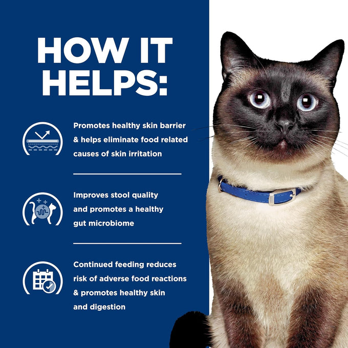 Hill's Prescription Diet z/d Skin/Food Sensitivities Dry Cat Food, Hydrolyzed Chicken, 4 lb. Bag