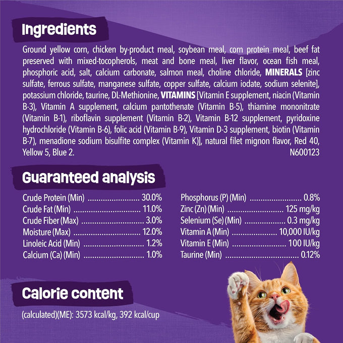 Purina Friskies Cat Food Surfin and Turfin Favorites Flavors of Chicken, Whitefish, Salmon and Filet Mignon - (Pack of 4) 3.15 lb. Bags