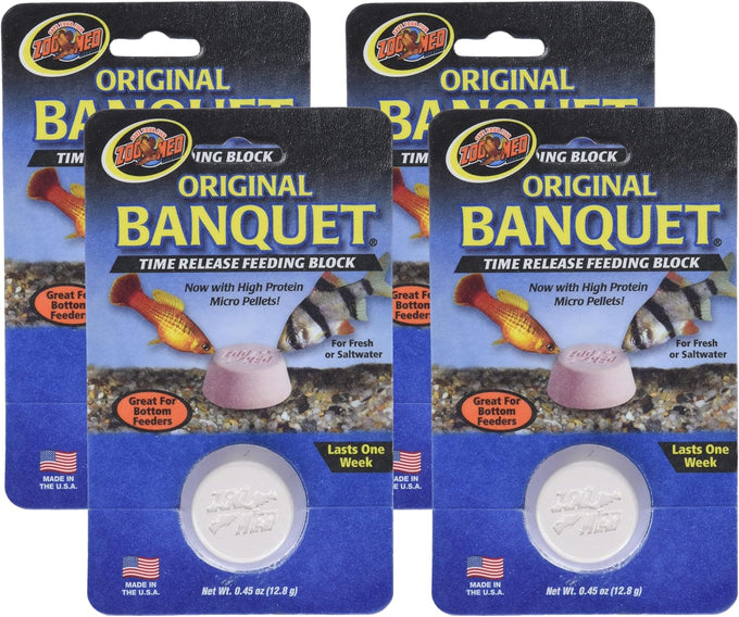 Zoo Med Original Banquet Feeding Block for Bottom Feeders, 0.45-Ounce Size, Made in USA
