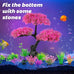 ameliade pink cherry blossom tree aquarium decor set for goldfish betta fish tank decorations