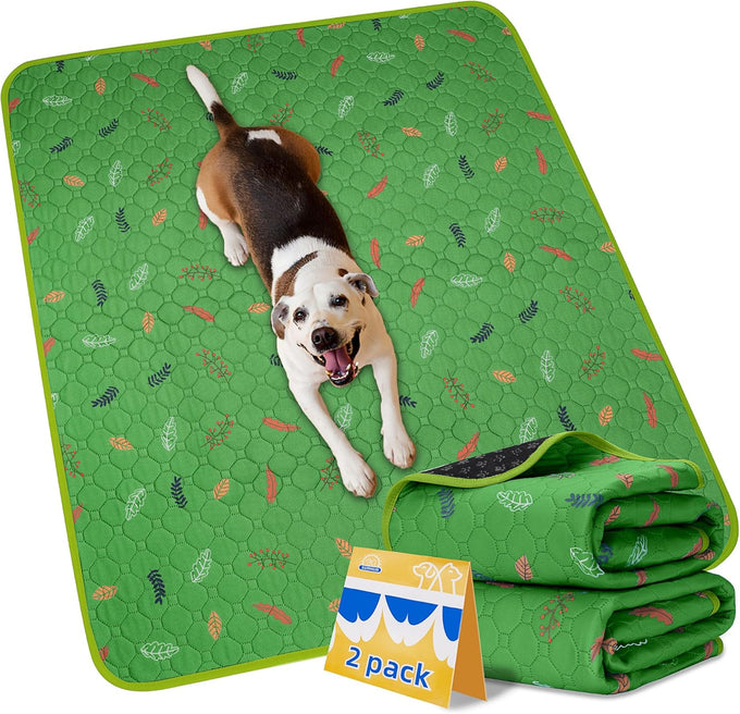 Sunheir Washable Pee Pads for Dogs, Grey, 2 packs, Heavy Absorbency, Waterproof, Non-Slip, Reusable, Potty Training