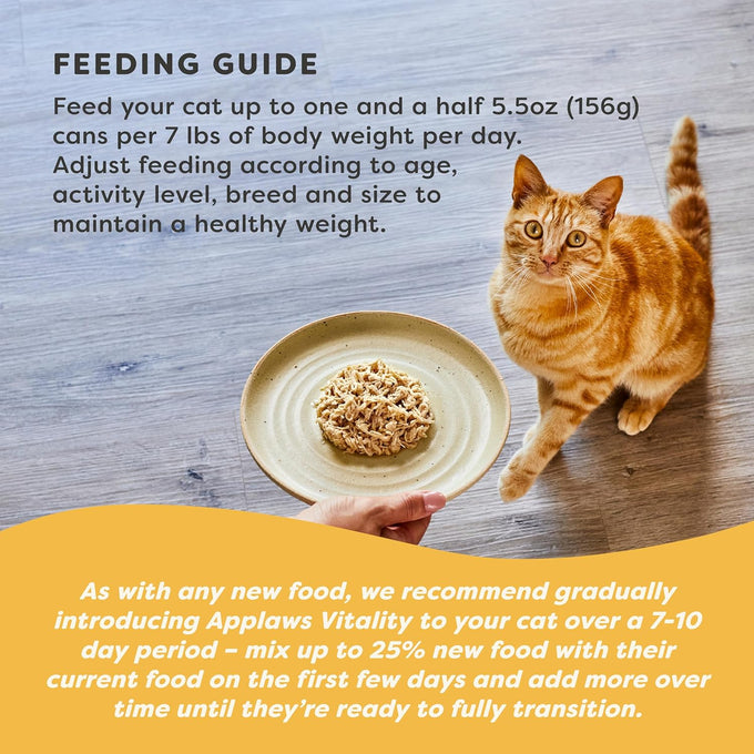 aplaws vitality wet cat food in broth, 12 count, 5.5 oz cans, grain-free, carrageenan free, variety selection