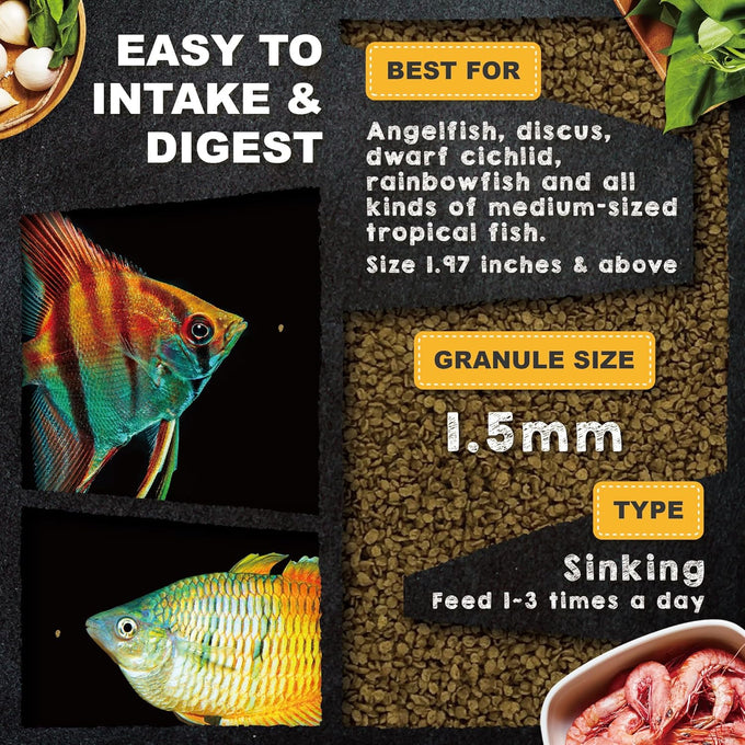 Ultra Fresh Wild Sword Prawn Food for Discus Angelfish Medium Sized Cichlids 4.6 oz