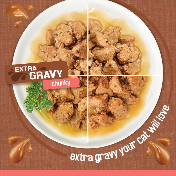 purina friskies extra gravy wet cat food 24ct variety pack with chicken turkey salmon beef 5.5 oz cans