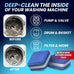 Washing machine cleaner tablets - pet hair removal, odor elimination, septic tank safe, HE compatible