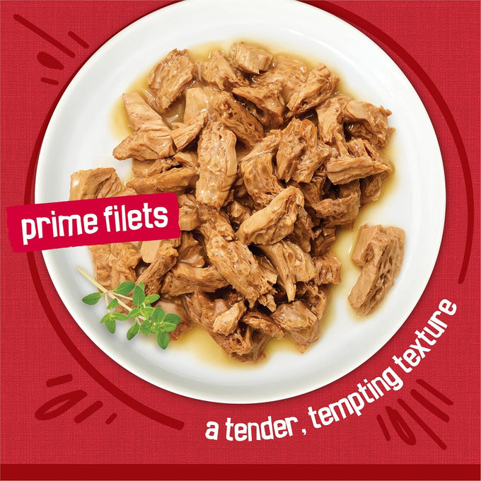 Purina Friskies Prime Filets with Beef in Wet Cat Food Gravy, 5.5 oz cans, pack of 24