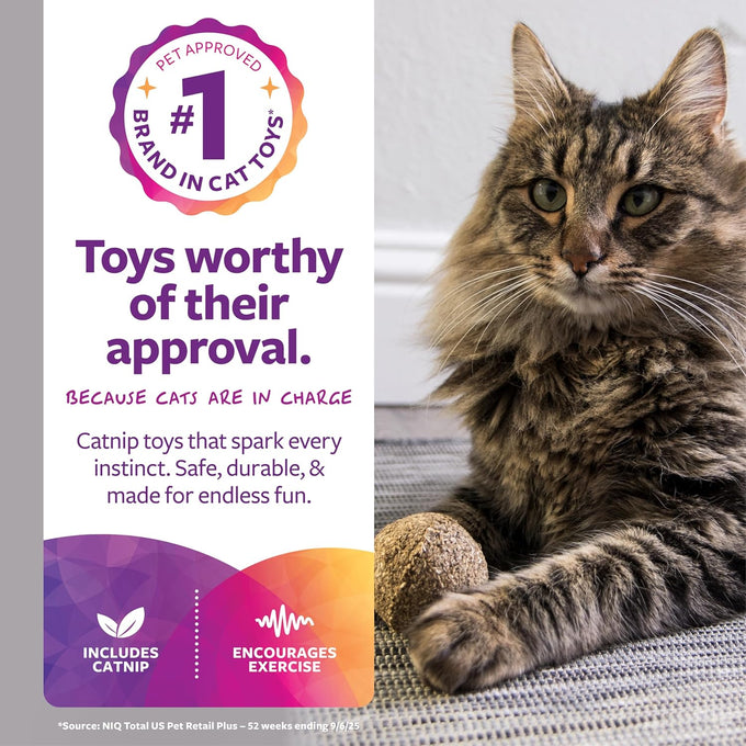 SmartyKat Catnip Kiss Compressed Cat Toy Ball for Mess-Free Play, Concentrated Catnip Power for Cats & Kittens, One Size