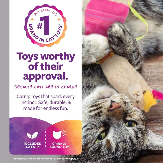 SmartyKat Leggy Llama Catnip Crinkly Plush Kicker Cat Toy for Cats, Kittens, and Wrestling Play