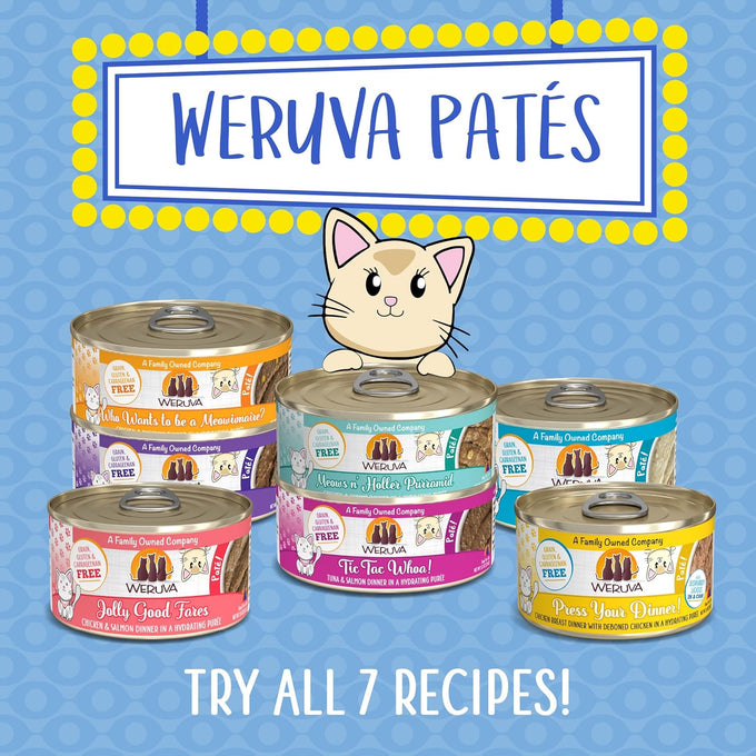 Weruva Classic Cat Paté with Chicken & Beef, Grain-Free, 3oz Cans, (Pack of 12)