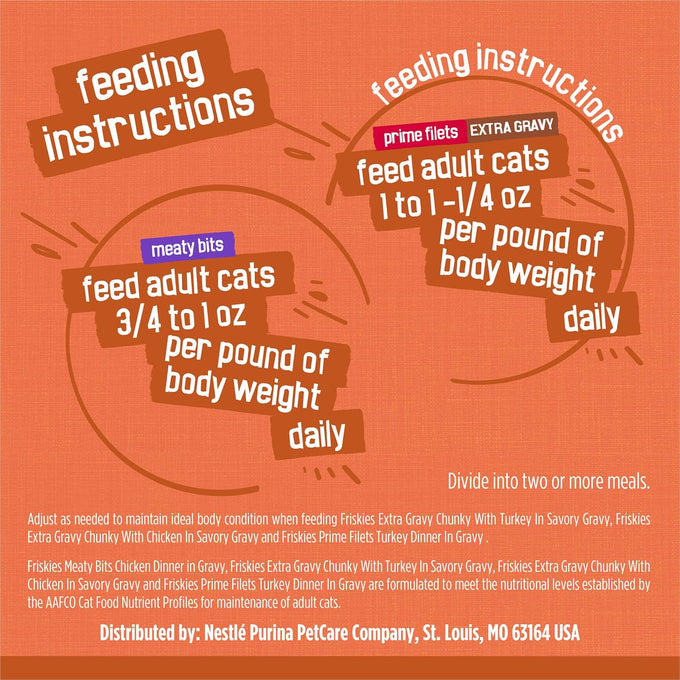 Purina Friskies TurChicken Turkey and Chicken Wet Cat Food Variety Pack with Meaty Bits, Prime Filets, and Extra Gravy, 48-count