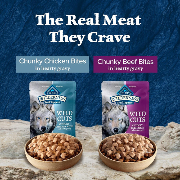 Blue Buffalo Wilderness Trail Toppers Wet Dog Food Variety Pack, Chicken & Beef