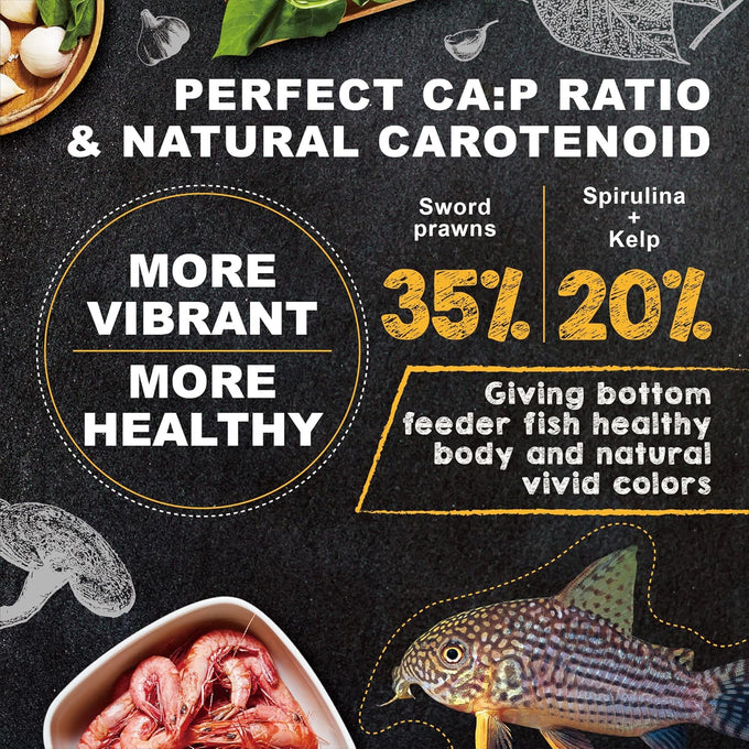Ultra Fresh Sword Prawn Bottom Feeder Fish Food, 2.05 Ounces, Natural Protein, Balanced Diet for Catfish and Tropical Shrimp
