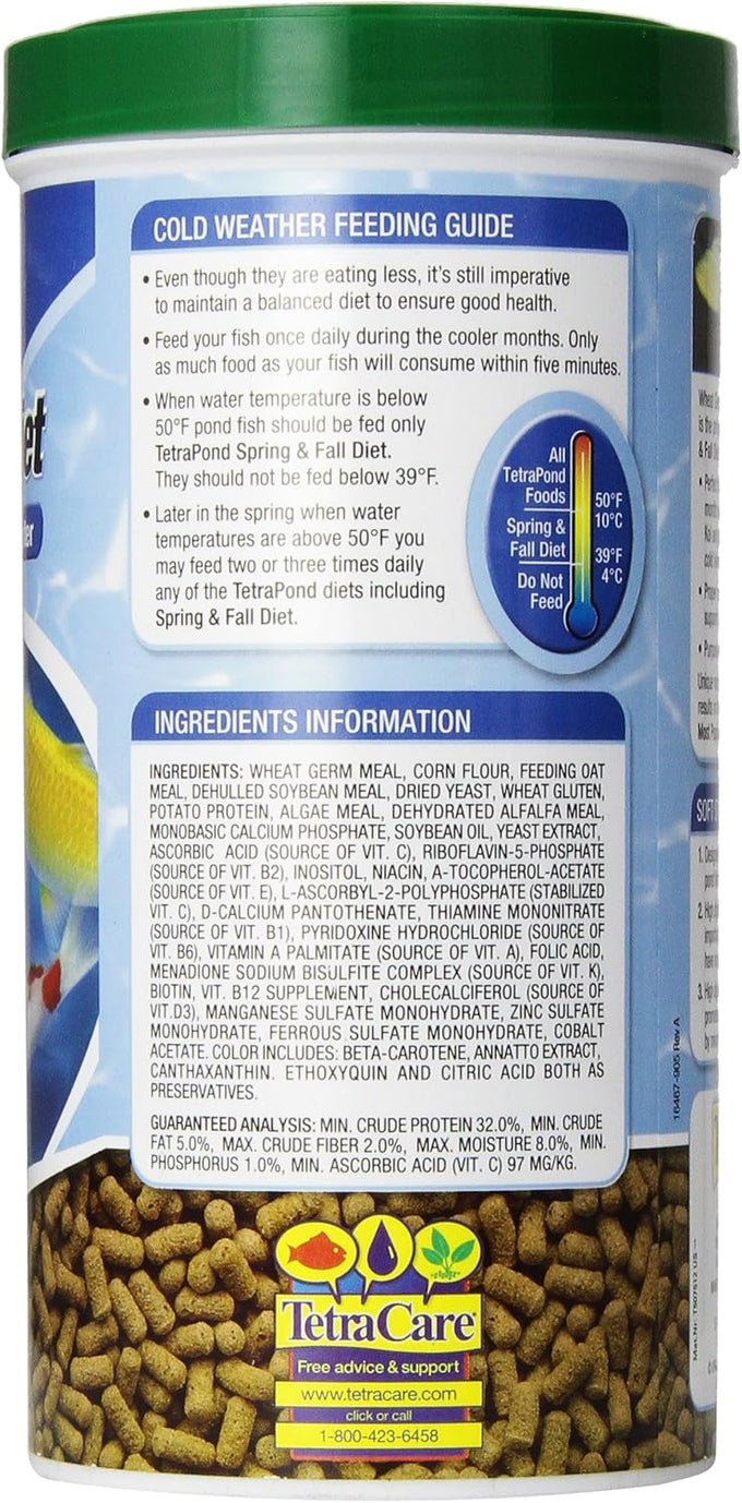 TetraPond Spring And Fall Diet 7.05 Ounces floating fish food for goldfish and koi