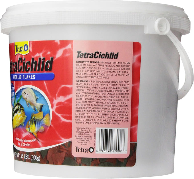 TetraCichlid Cichlid Flakes 1.75 Pounds Fish Food for Clear Water Advanced Formula